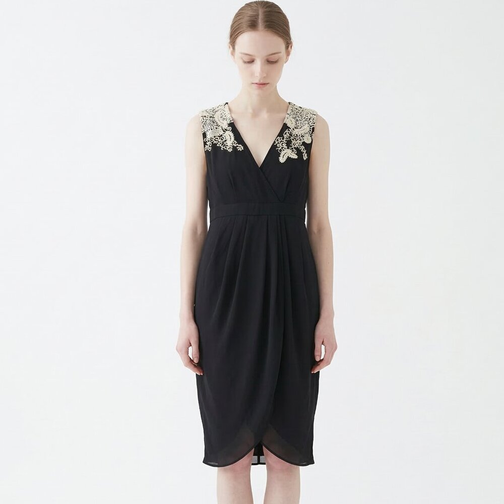 Anthropologie Meadow Rue Dress Black Tan Lace Sleeveless 4 - Picture 15 of 15